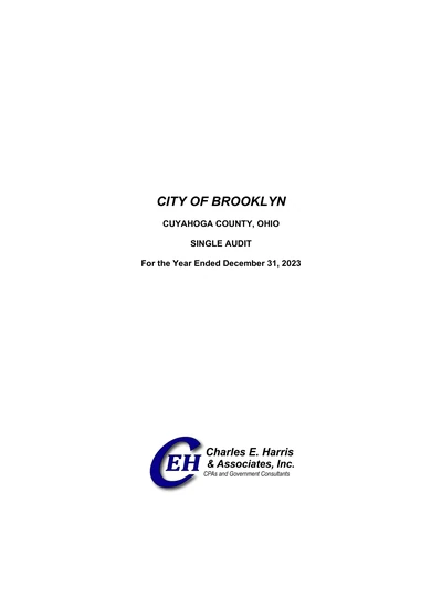City of Brooklyn ACFR Cover