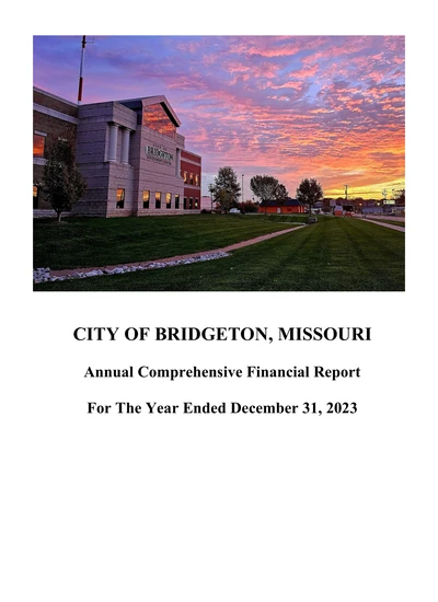 City of Bridgeton, Missouri ACFR Cover