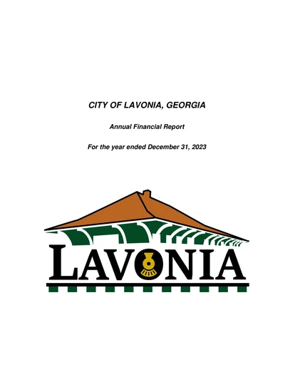 City of Lavonia, Georgia ACFR Cover