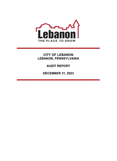 City of Lebanon ACFR Cover