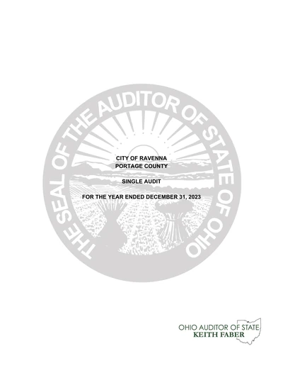 City of Ravenna ACFR Cover