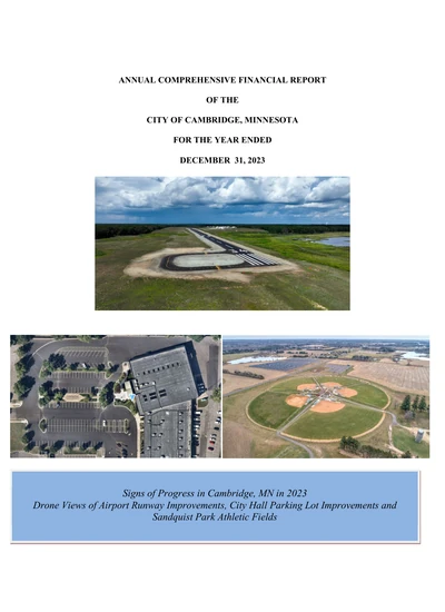 City of Cambridge ACFR Cover