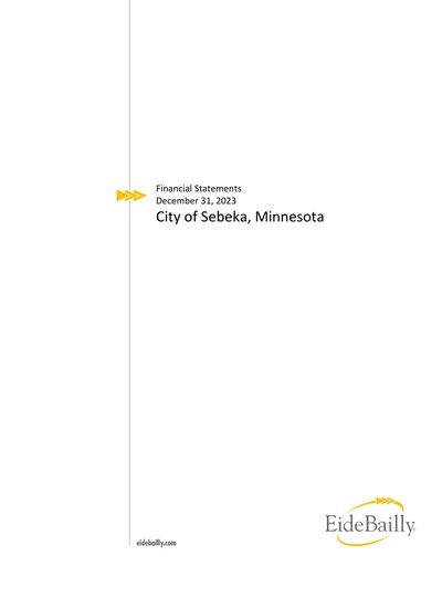 City of Sebeka ACFR Cover
