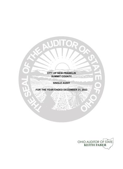 City of New Franklin ACFR Cover