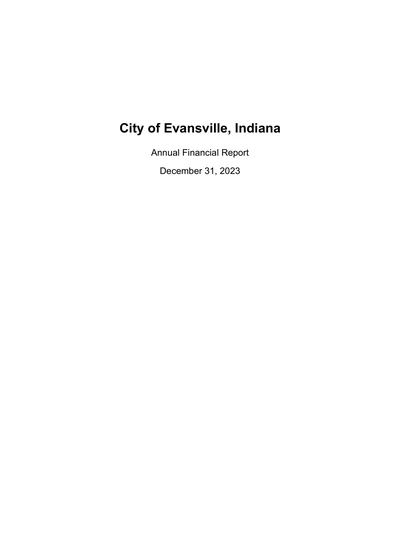 City of Evansville ACFR Cover