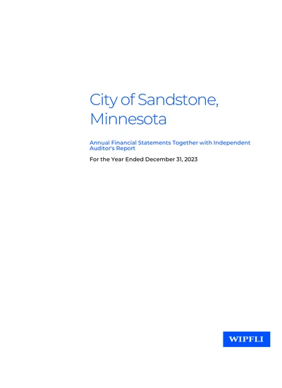 City of Sandstone ACFR Cover