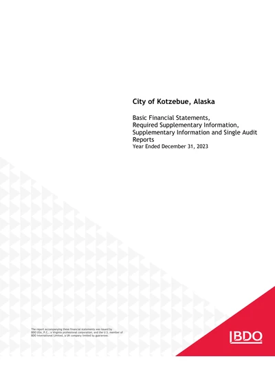 City of Kotzebue, Alaska ACFR Cover