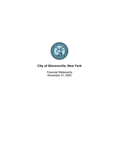 City of Gloversville, New York ACFR Cover