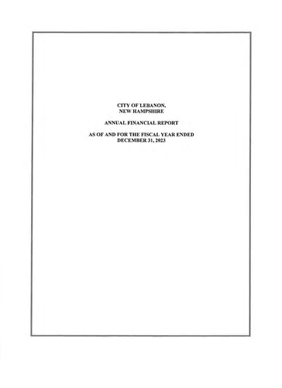 City of Lebanon ACFR Cover
