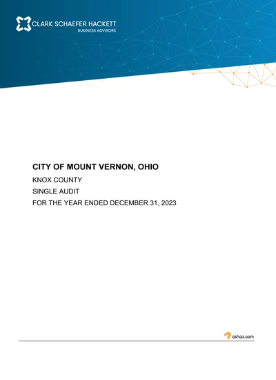 City of Mount Vernon ACFR Cover
