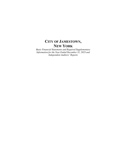 City of Jamestown, New York ACFR Cover
