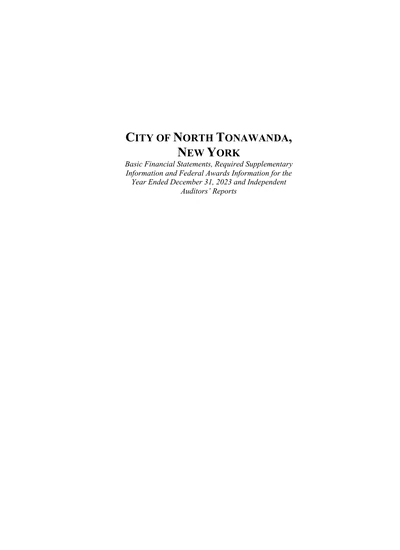 City of North Tonawanda ACFR Cover