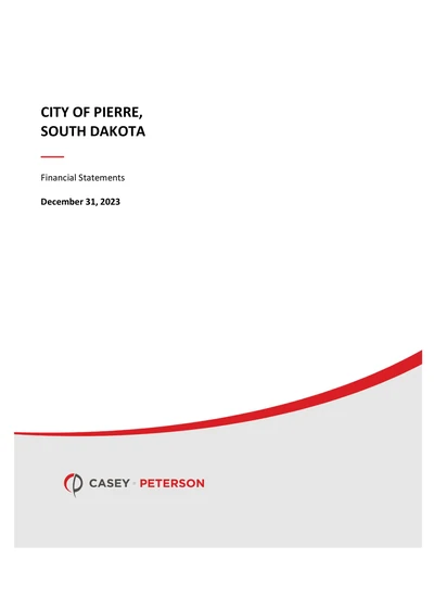 City of Pierre, South Dakota ACFR Cover