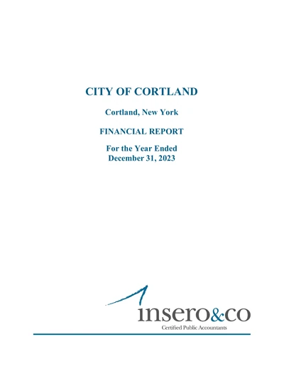 City of Cortland ACFR Cover