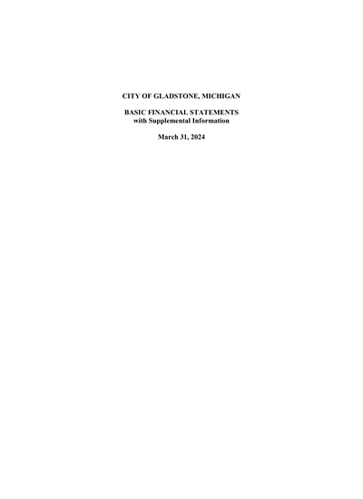 City of Gladstone ACFR Cover