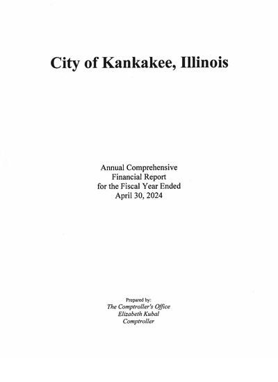 City of Kankakee ACFR Cover