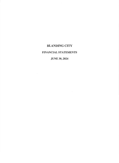 Blanding City ACFR Cover