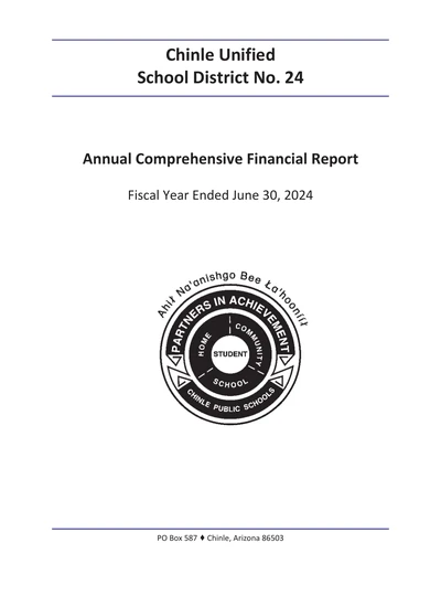 Chinle Unified School District No. 24 ACFR Cover