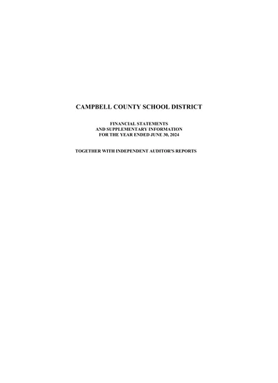 Campbell County Board of Education ACFR Cover