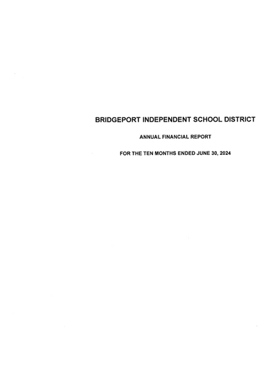 Bridgeport Independent School District ACFR Cover