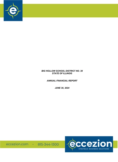 Big Hollow School District #38 ACFR Cover