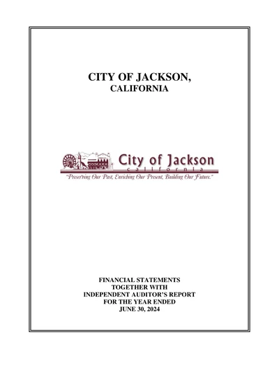 City of Jackson ACFR Cover