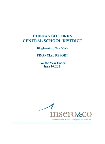 Chenango Forks Central School District ACFR Cover