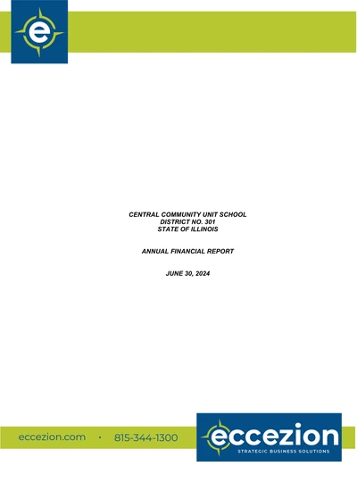 Central Community Unit School District No. 301 ACFR Cover