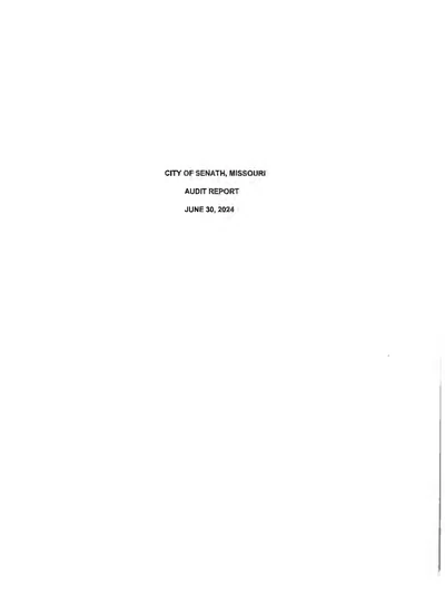 City of Senath ACFR Cover