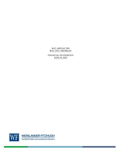 Bay Arenac Intermediate School District ACFR Cover