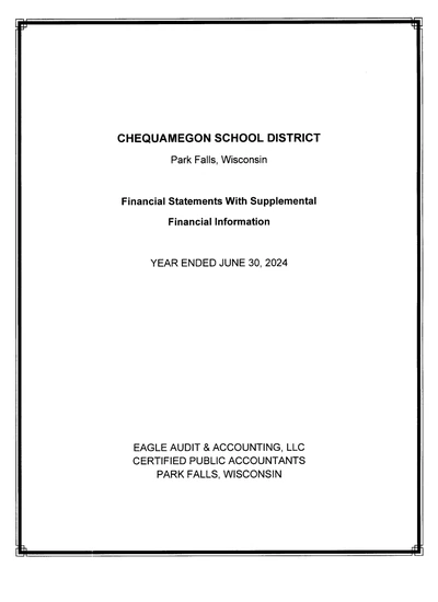 Chequamegon School District ACFR Cover