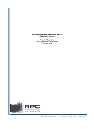 Breckenridge Community School District ACFR Cover