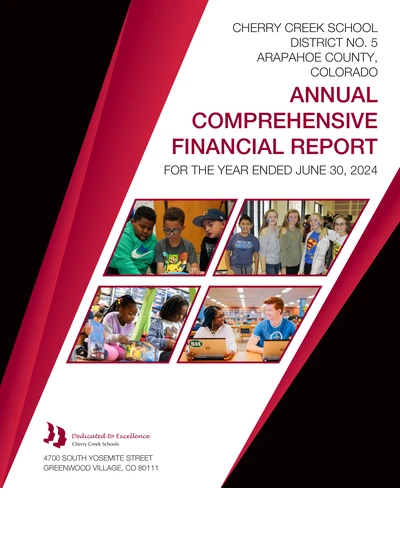 Cherry Creek School District No 5 ACFR Cover