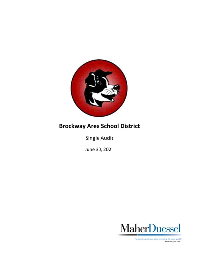 Brockway Area School District ACFR Cover