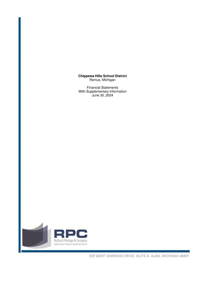 Chippewa Hills School District ACFR Cover