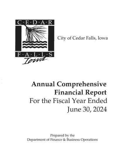 City of Cedar Falls ACFR Cover