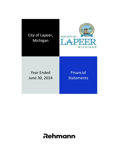 City of Lapeer ACFR Cover