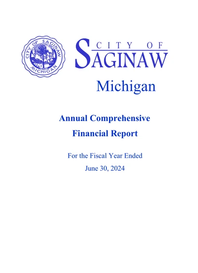 City of Saginaw ACFR Cover