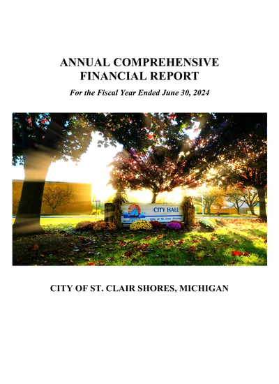 City of St. Clair Shores ACFR Cover