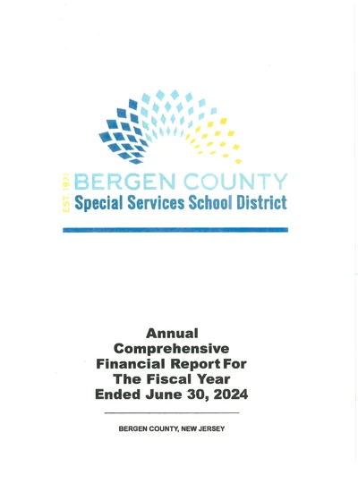 Bergen County Technical and Vocational High School District ACFR Cover