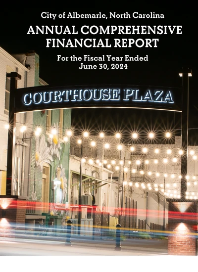 City of Albemarle ACFR Cover
