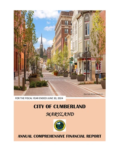City of Cumberland, Maryland ACFR Cover