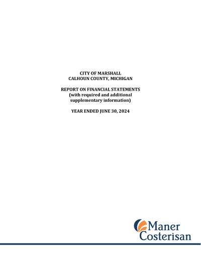 City of Marshall ACFR Cover