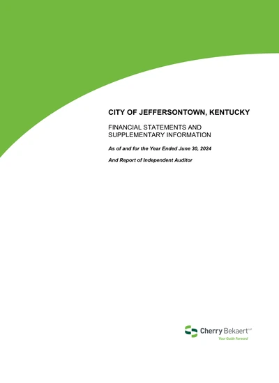 City of Jeffersontown, Kentucky ACFR Cover