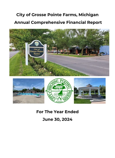 City of Grosse Pointe Farms, Michigan ACFR Cover