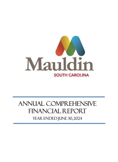 City of Mauldin, South Carolina ACFR Cover