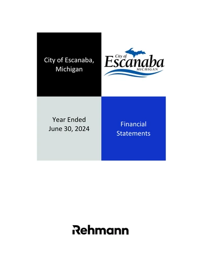 City of Escanaba, Michigan ACFR Cover
