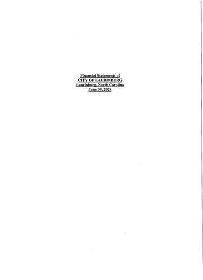 City of Laurinburg ACFR Cover