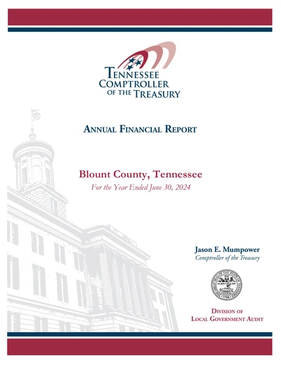 Blount County, Tennessee ACFR Cover