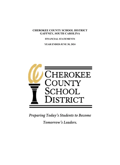 Cherokee County School District ACFR Cover